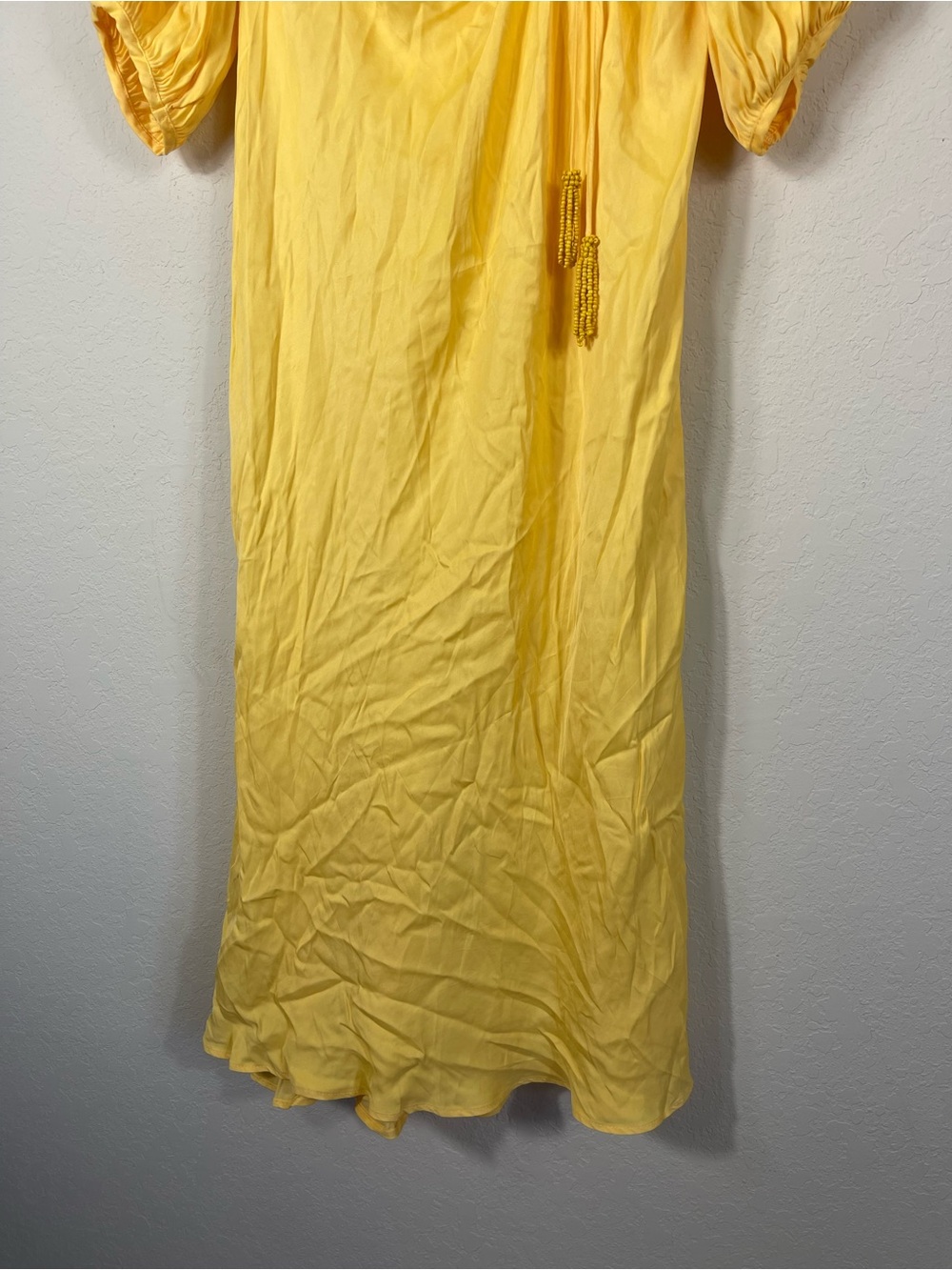 Farm Rio Bead Embellished Draped Satin Midi Dress Size Medium - Picture 5 of 11